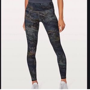 Lululemon Wunder Under Leggings Galaxy Print Size8